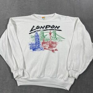 Vintage London England Large‎ Crewneck Sweatshirt Tourist Travel Souvenir